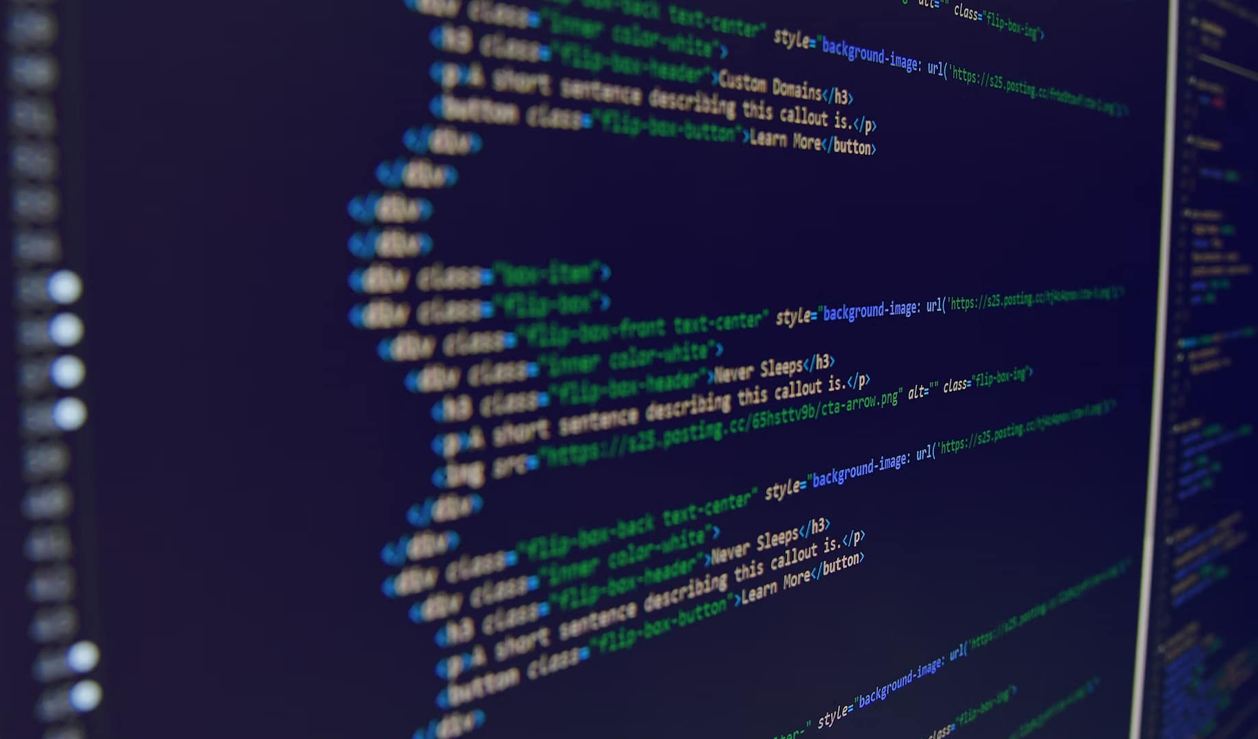 obrázek zobrazující editor kodu